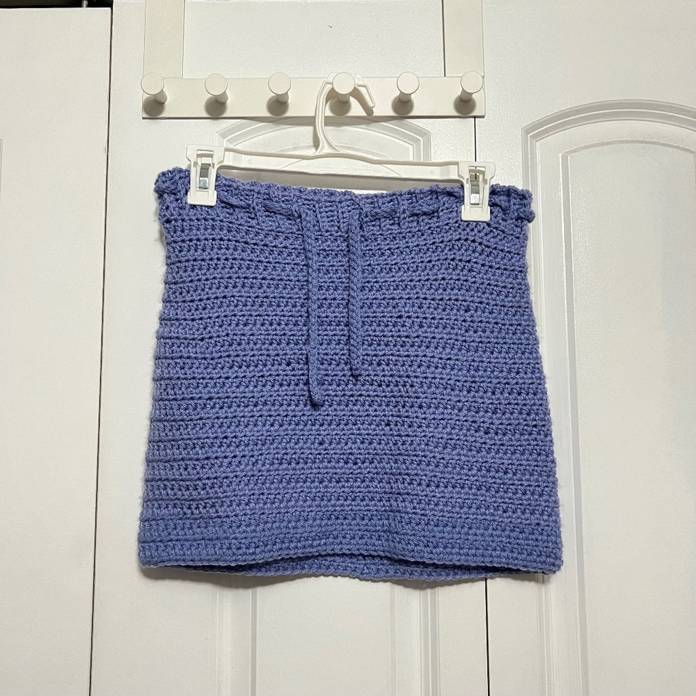 handmade crochet light purple adjustable mini skirt